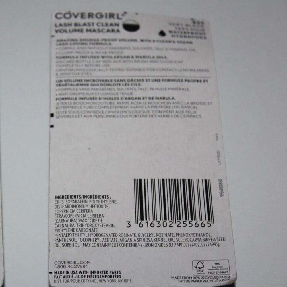 Covergirl Lash Blast Clean Volume Mascara #825 VERY BLACK - Picture 2 of 2